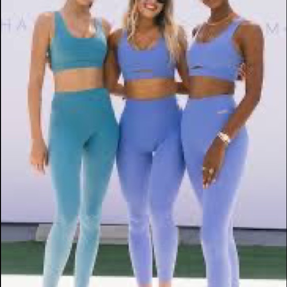 SOLD OUT Gymshark x Whitney Simmons Collection Seamless Leggings Beautiful Blue - Picture 3 of 4